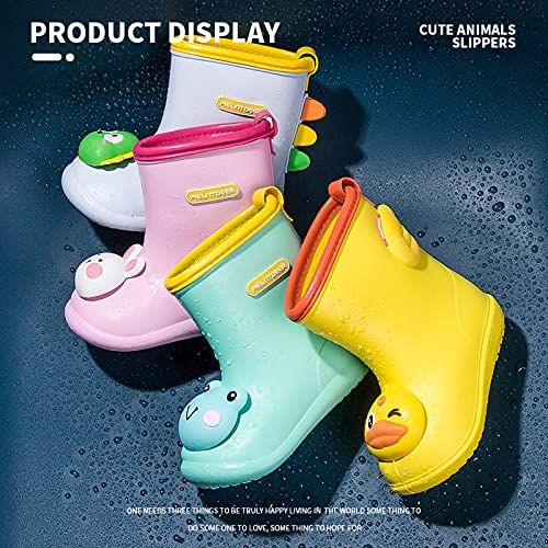 AIEOE Rubber Non-Slip Rain Boots for Toddler Little Girls Boys Big Kid Cartoon Waterproof Gardening Rain Shoes Boots Easy on Mud Boots Rainy Day School Outdoor Weekend2