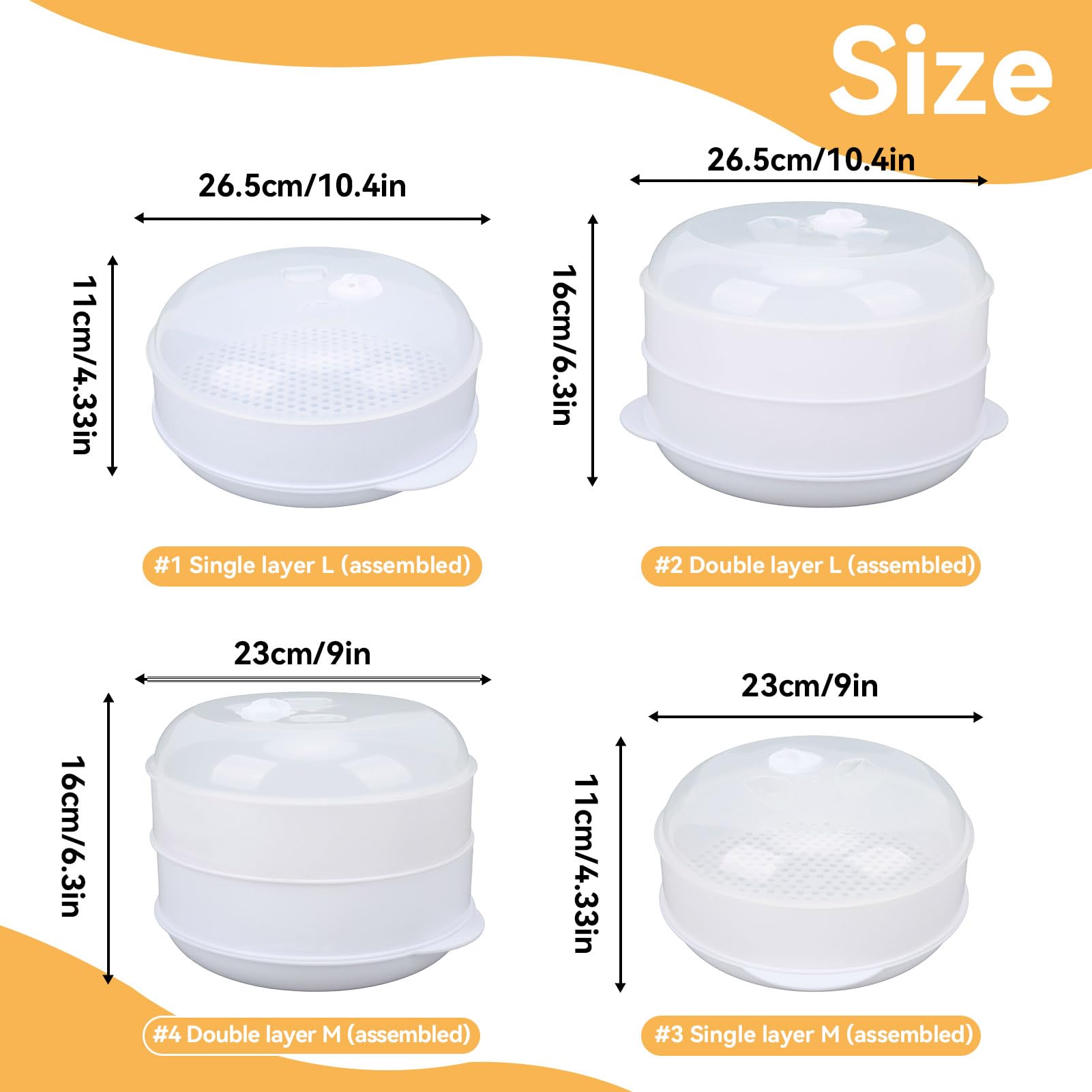 Microwave Steamer, Microwave Steamer for Cooking Microwave Steamer Pot with Lid Microwave Steamer Heating Steamer with Lid Handle for Home Kitchen(#4)