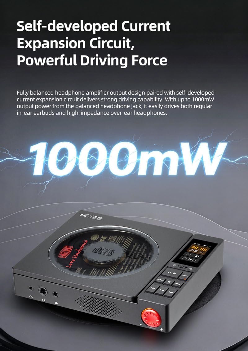 xDuoo CDM-10 Portable HiFi CD Player 3.5/6.35/4.4mm Headphone Out