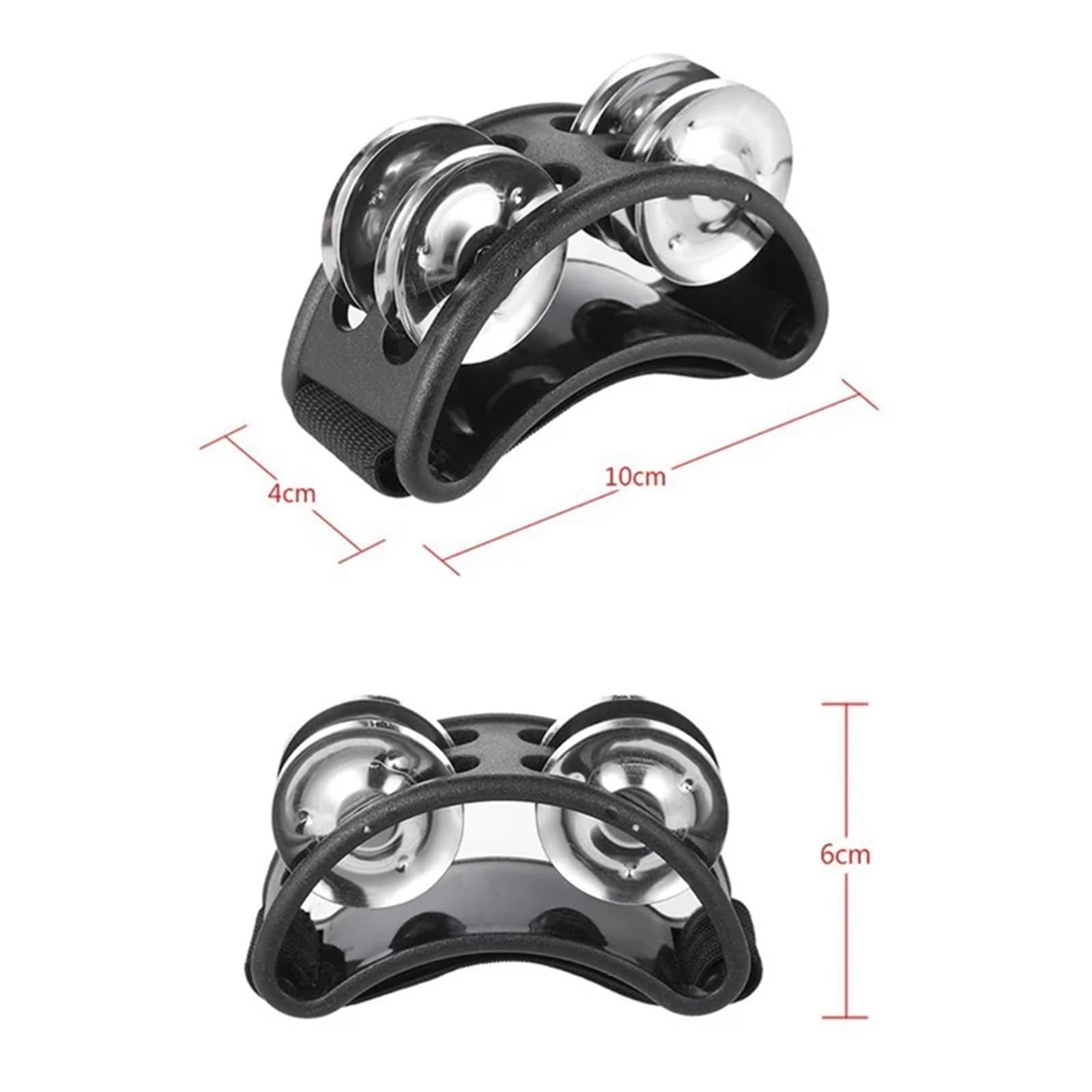 2 unidades de tambores, panderetas y otros instrumentos percusión (accesorios for manos pies) para Acompañamiento(Black)