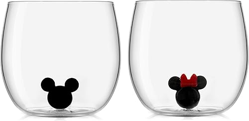 Miniatura 7 de JoyJolt Disney Mickey Mouse, Icon Highball Glass 2 vasos de vidrio para beber. Vasos de 14 onzas de alto para bebidas. Vasos de cóctel, cristalería