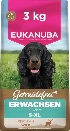 Eukanuba Hundefutter getreidefrei mit Wild, Premium Trockenfutter ohne Getreide für ausgewachsene Hunde Aller Rassen, 3 kg