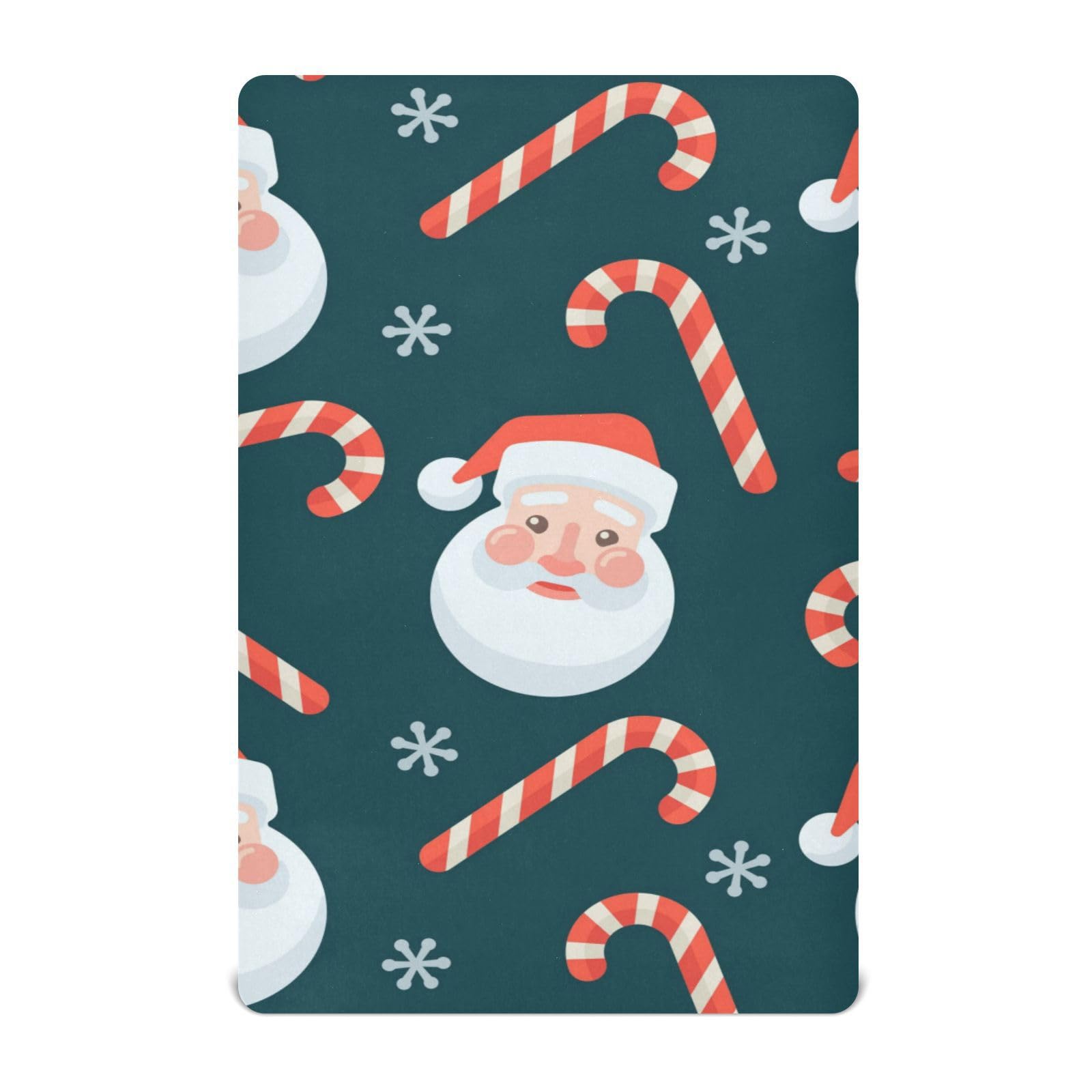 Moudou Christmas Santa Claus Playard Sheet for Boy Girls, Soft Breathable Fitted Toddler Sheet for Standard Playard Bed Mattress, 39 x 27 x 5 Inch
