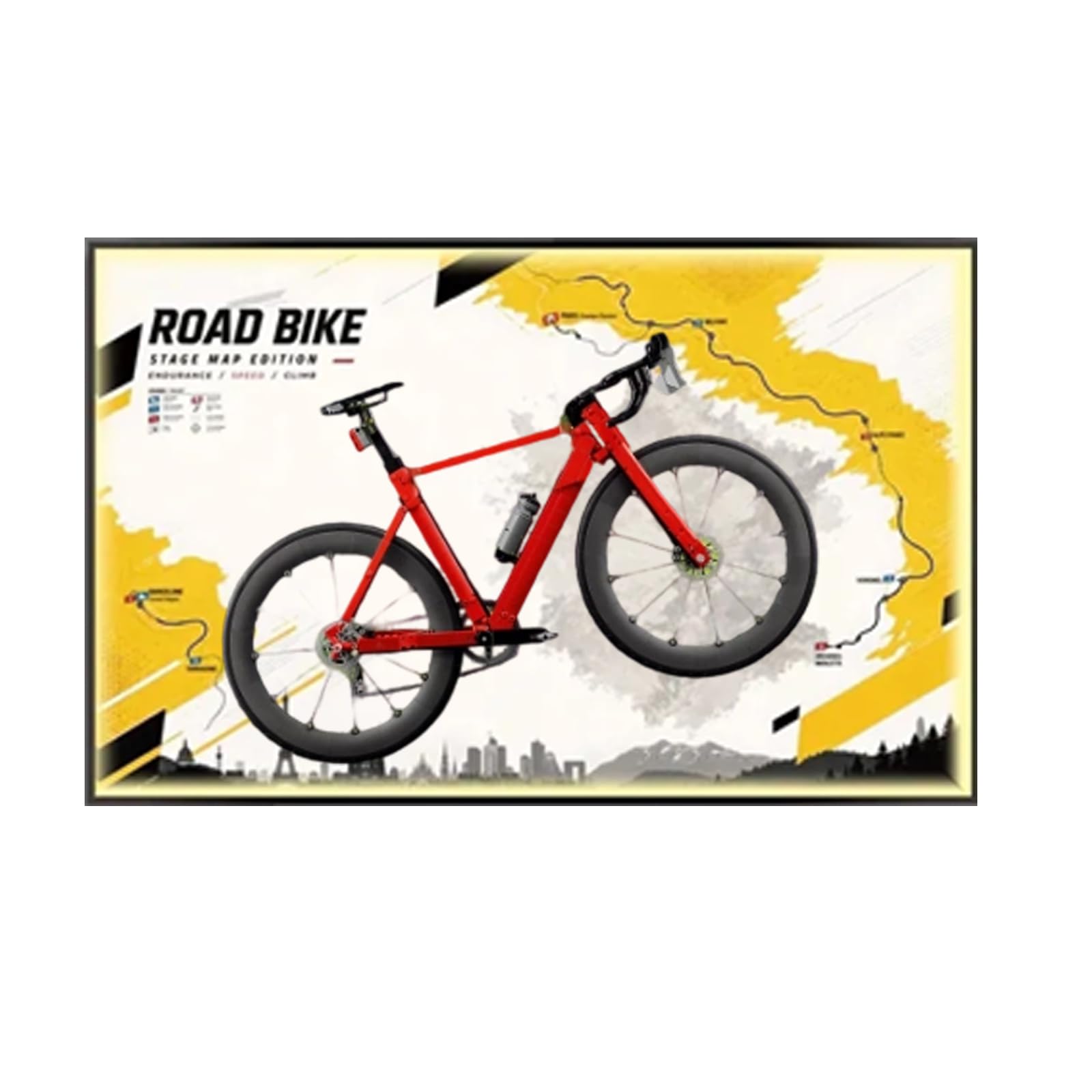 Display Wallboard for Lego 11380 road bike Building Set (Style C (With lights))