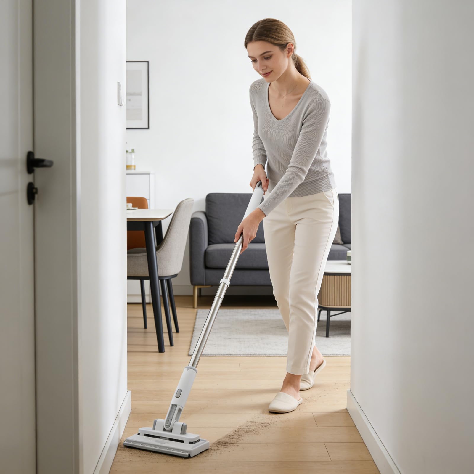 Mini Mop De Limpieza Limpiador De Cambio De Bayeta Sin Manos | Fregona para Polvo Para Baño Cocina Coche Escritorio Vajilla Salón Suelo Hogar