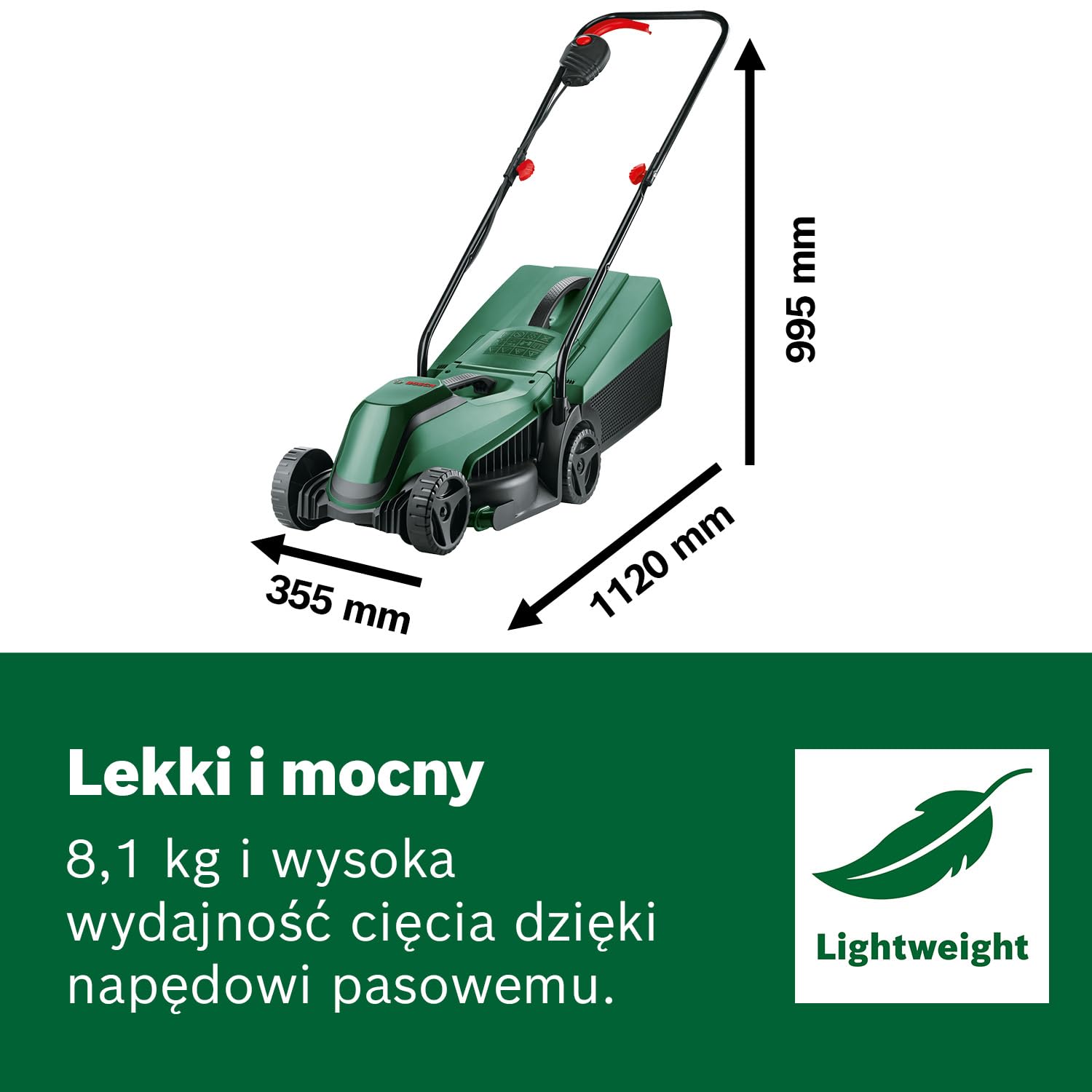 Bosch kosiarka akumulatorowa EasyMower 18V-32-150 (do 100 m2 skoszonej trawy przy zastosowaniu akumulatora 3,0 Ah, system 18V, szerokość cięcia: 32 cm, ładowarka i akumulator 3,0 Ah)