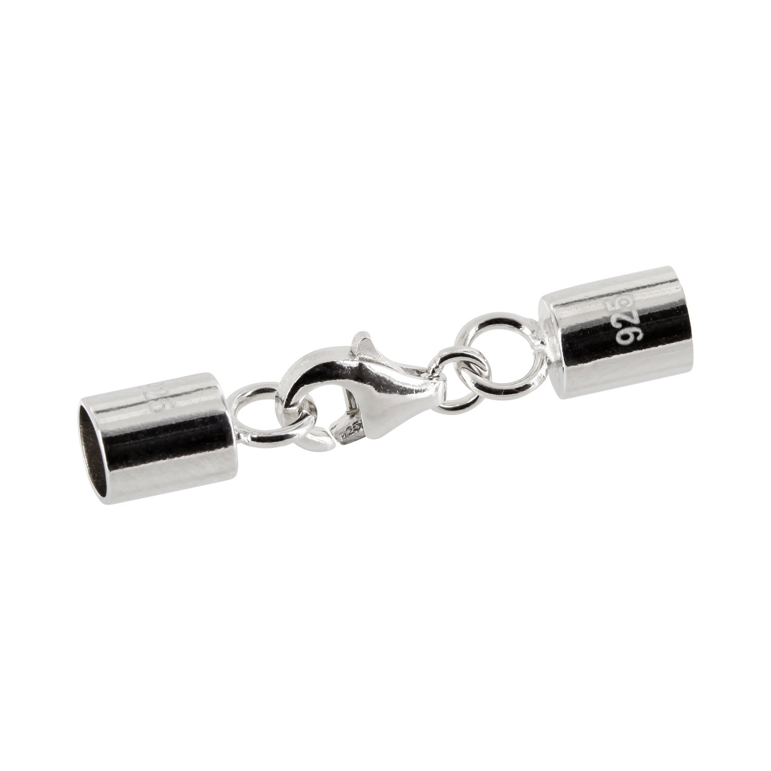AURORIS - Karabinerverschluss aus 925 Sterling Silber - Loch: 4mm / 5 Stück