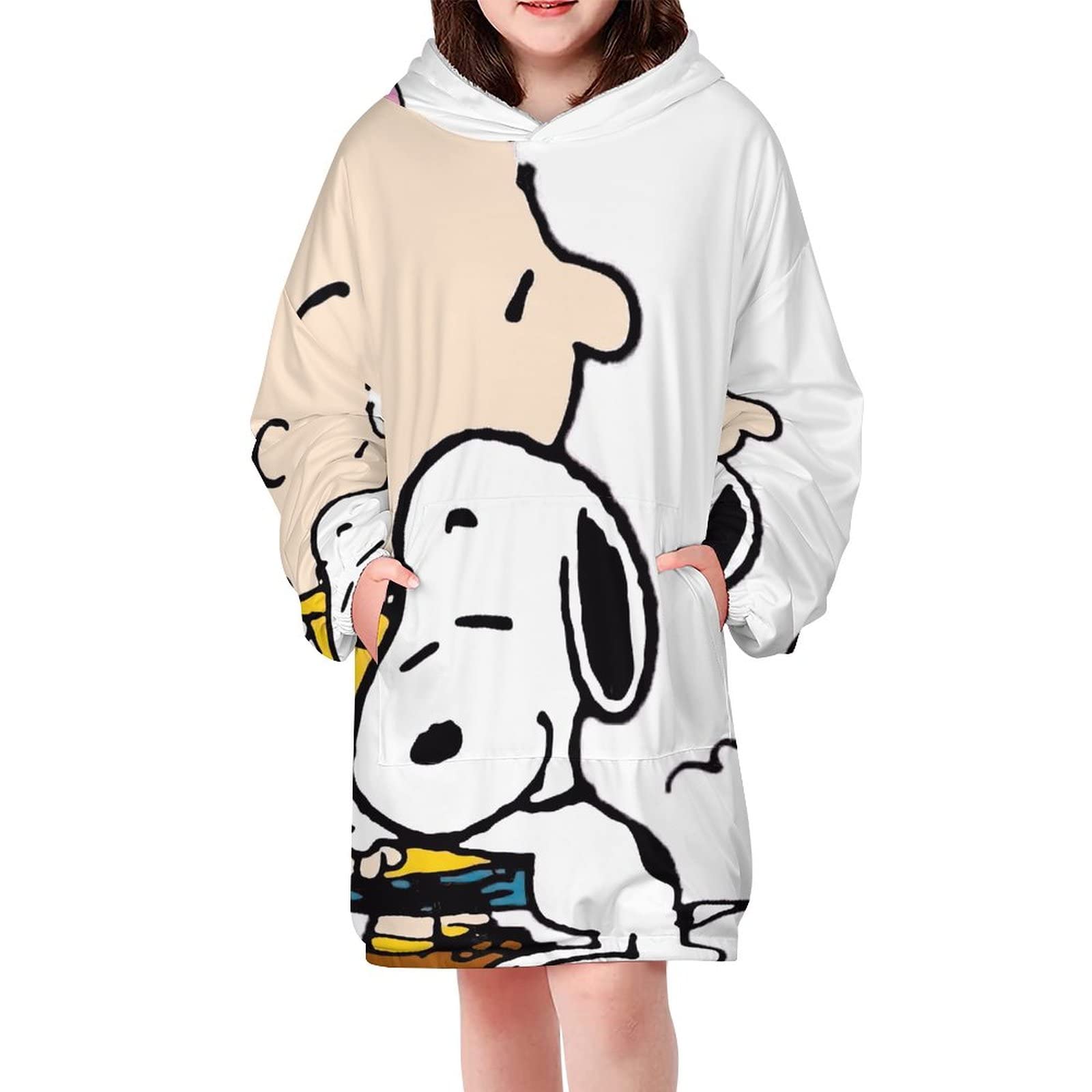 Amazon｜スヌーピー パーカー スウェットシャツ ブランケット 子供用  