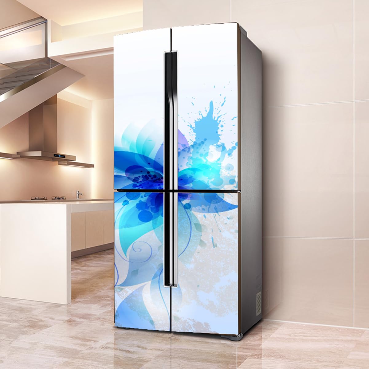 Adesivi Per Frigorifero 3D - Decorazione Murale Fiore Bianco Per Cucina - Foto 2