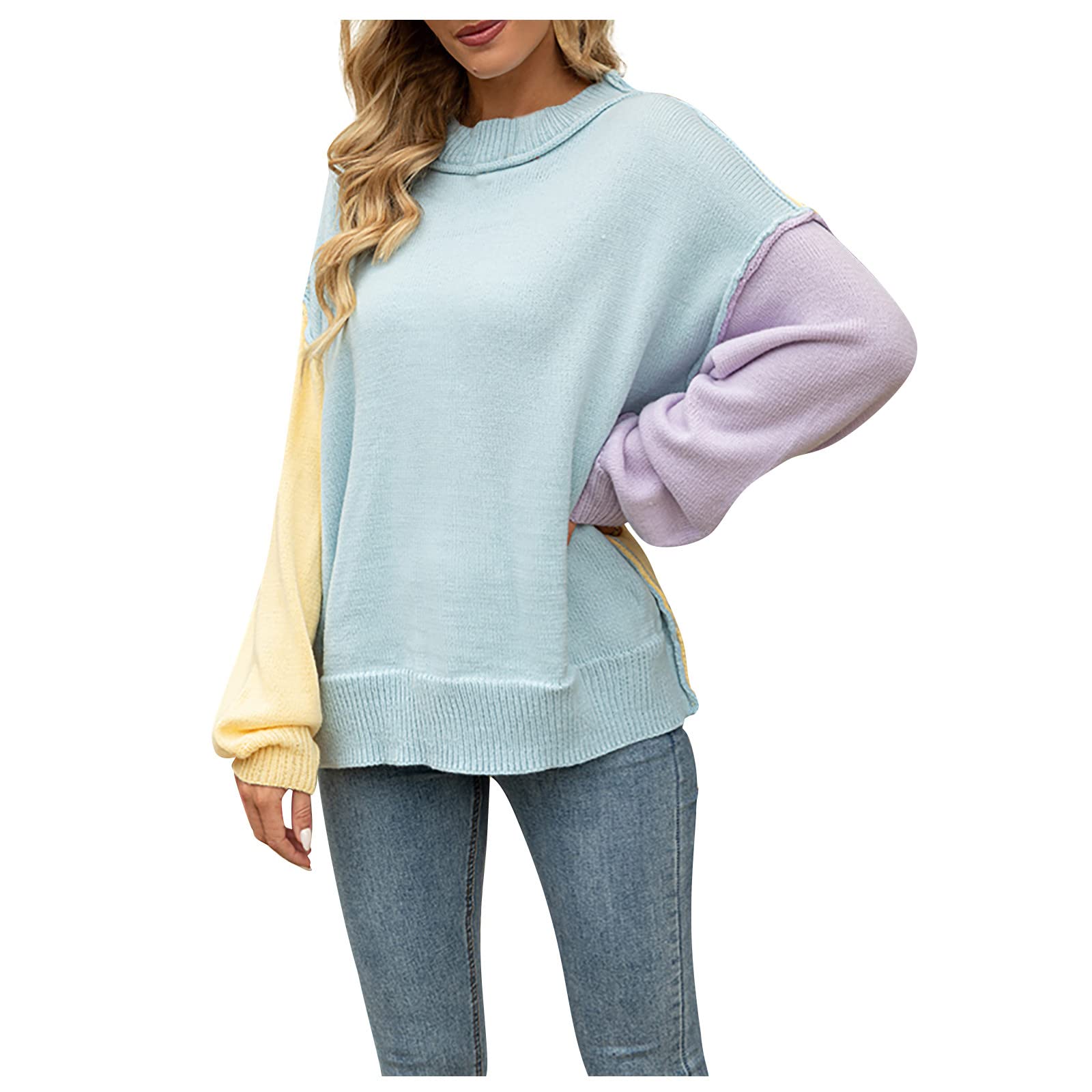 GenericWomen's Sweaters Casual Print Pullover Round Neck Long Sleeve Sweater Top Cardigan