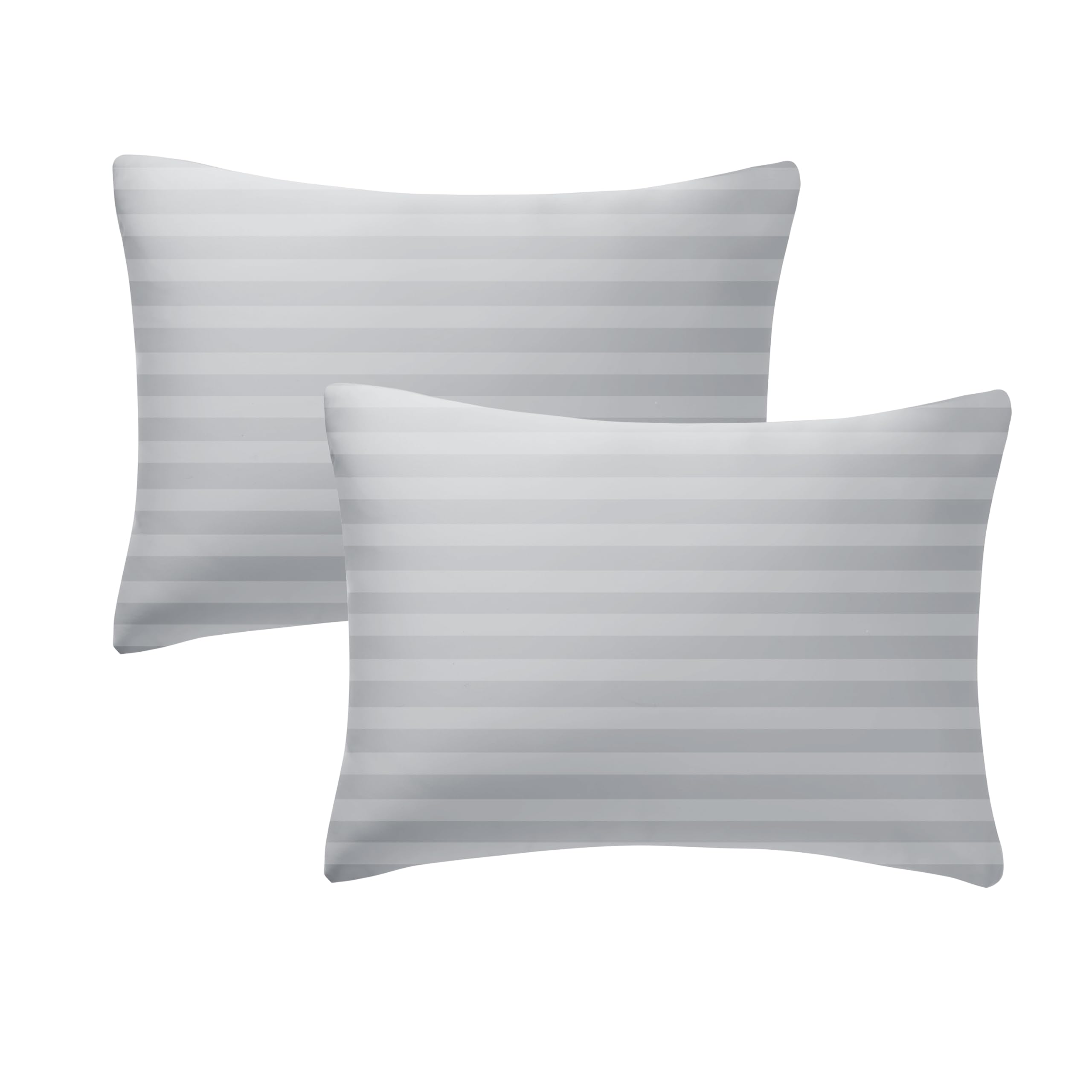 100% Cotton Toddler Pillowcases 13” x 18”, Set of 2, Striped Gray