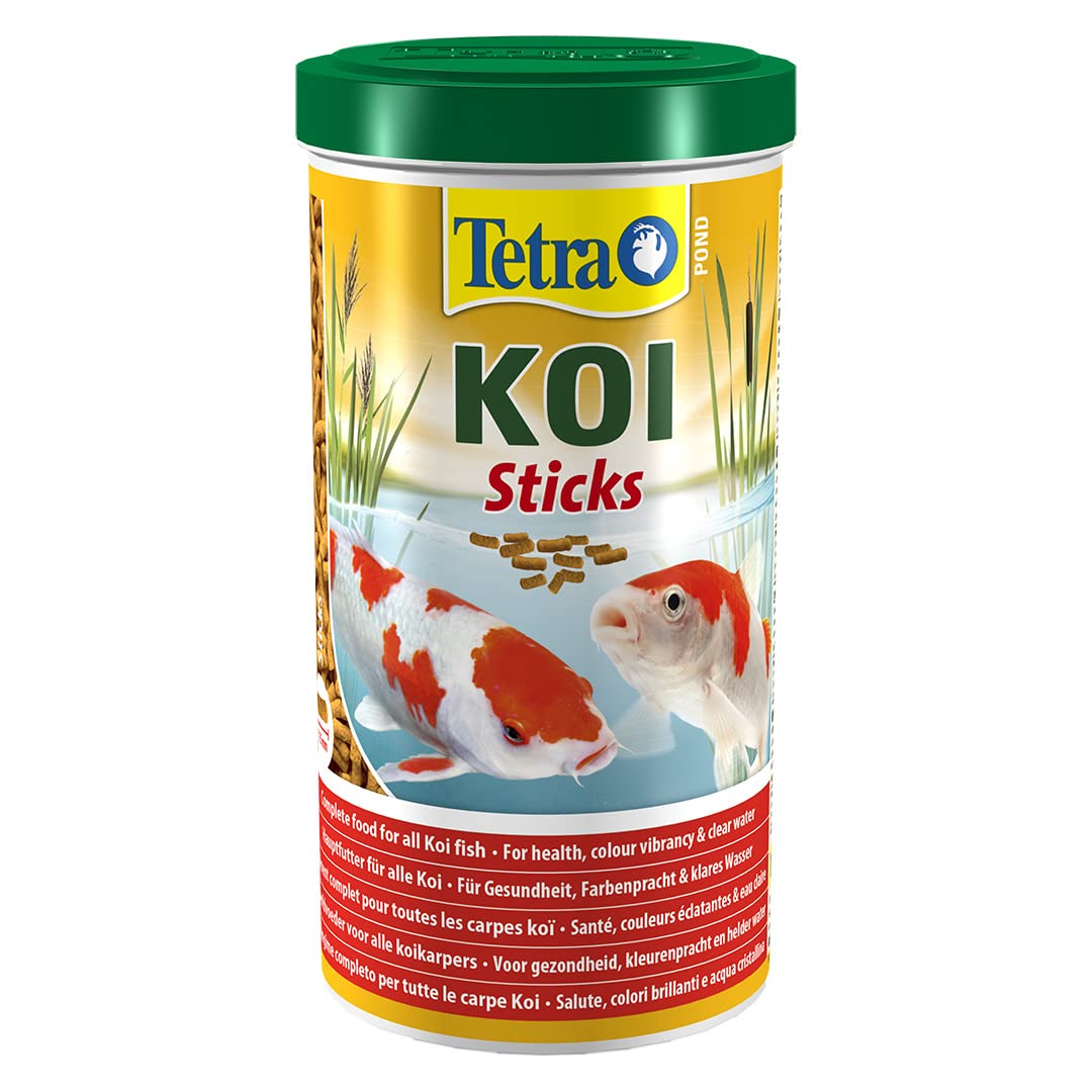 Tetra Pond Koi Sticks Koi Food for Colourful Fish and Improved Water Quality, 1 Litre Tin