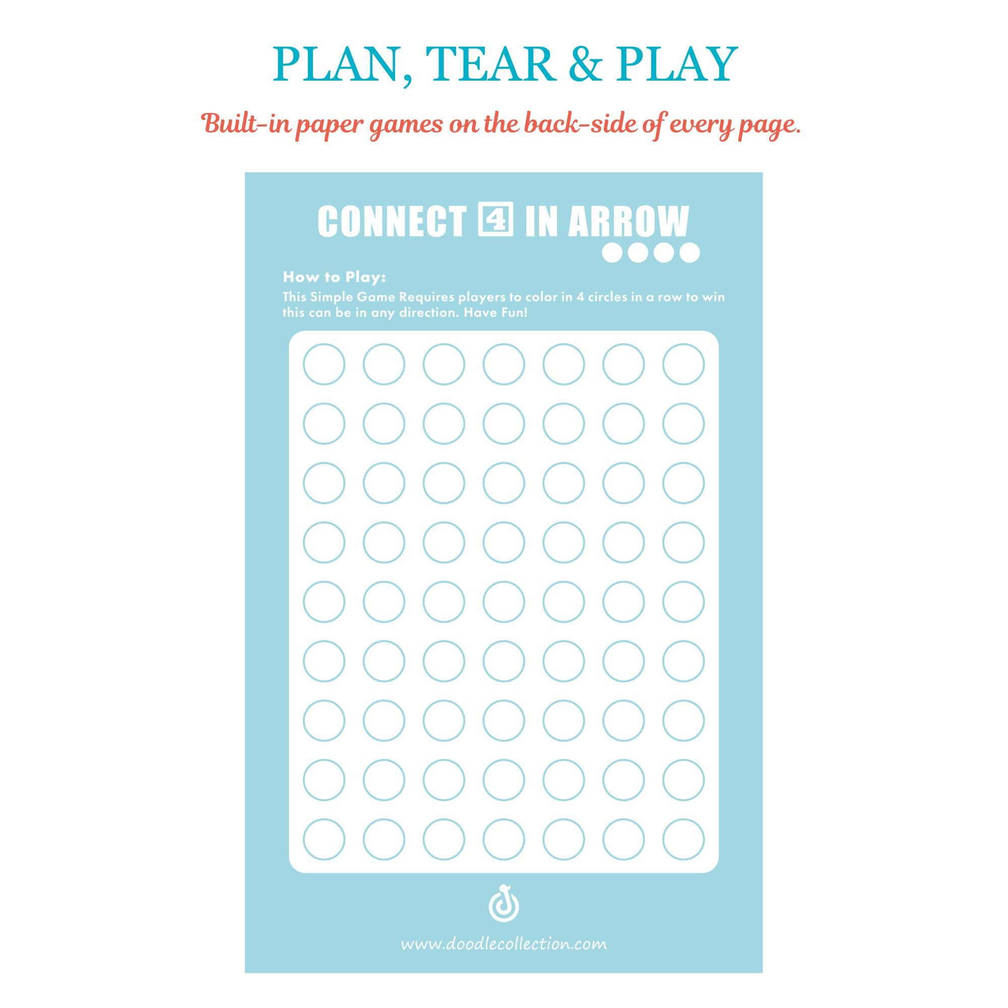 Doodle To Do List Notepad | Undated Daily Planner Pad with 50 Tear-Off Sheets | Hourly Schedule + Task Checklist | A5 Size | 90 GSM Paper | Office, Home & School Organizer 4