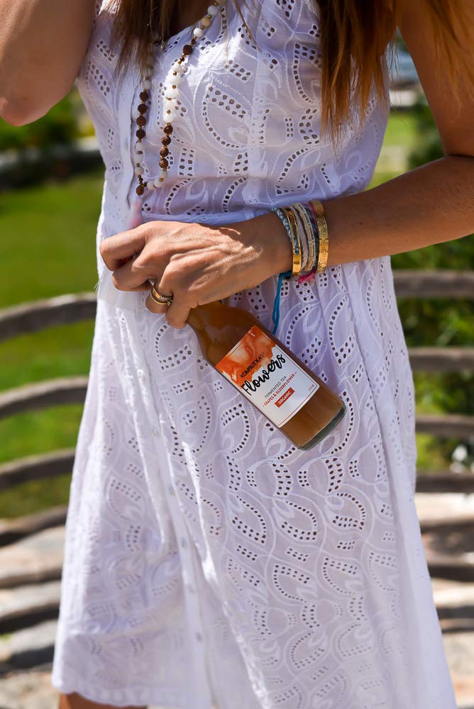Mūn Ferments Té Kombucha Flowers Pack 12x250ml - Bebida Ecológica Bio Fermentada - Con Probióticos Naturales - Flor de Saúco y Uva - Libre De Azúcar Y Gluten