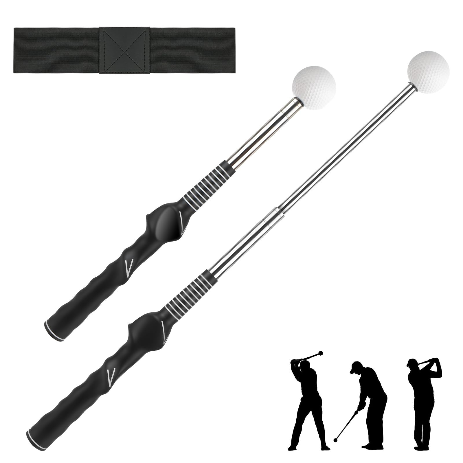 flintronic Attrezzo Retrattile per Allenamento Swing da Golf, Ausili per L'Allenamento del Golf, Rimbalzo Automatico Putter, Portatile Accessori da Golfs, Ideale per Principianti e Formazione