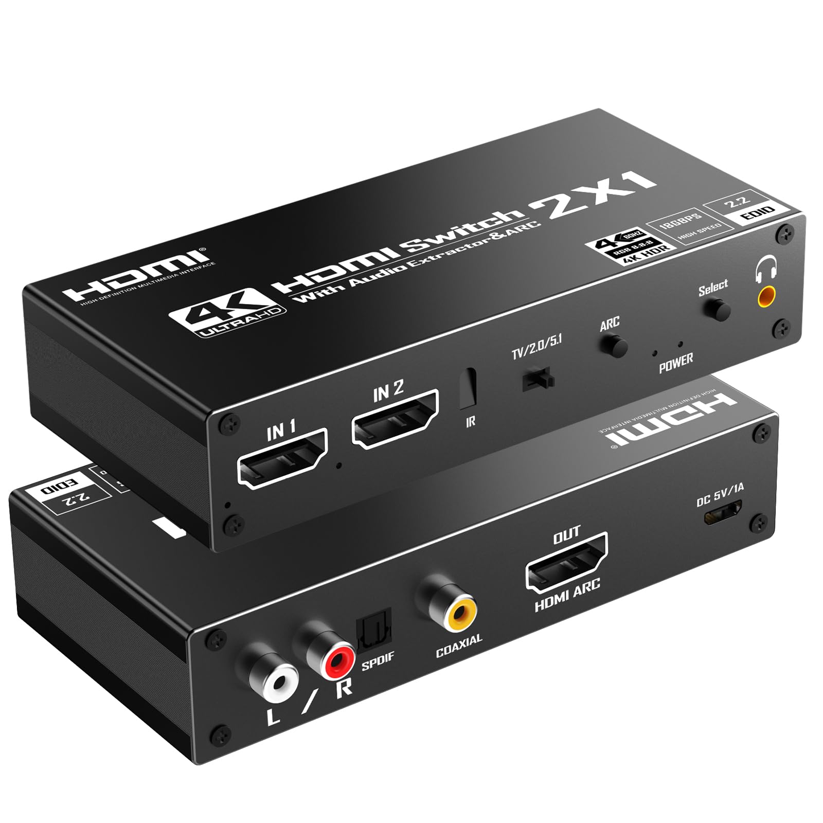 Amazon.com: PERESAL HDMI Switch eARC Audio Extractor, 4K@60hz HDMI