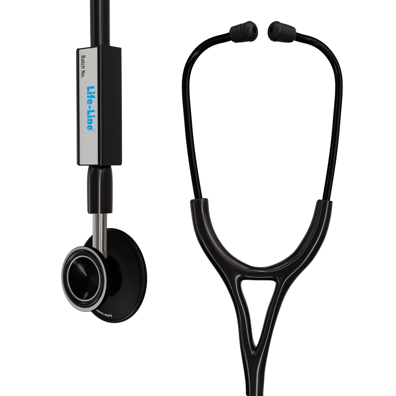LIFE LINE Gold Stethoscope (Black) Single Diaphragm Aluminum Black