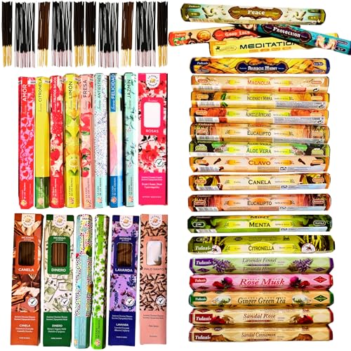 Pack de 120 Varillas Aromáticas 6 Fragancias Sorpresa Incienso