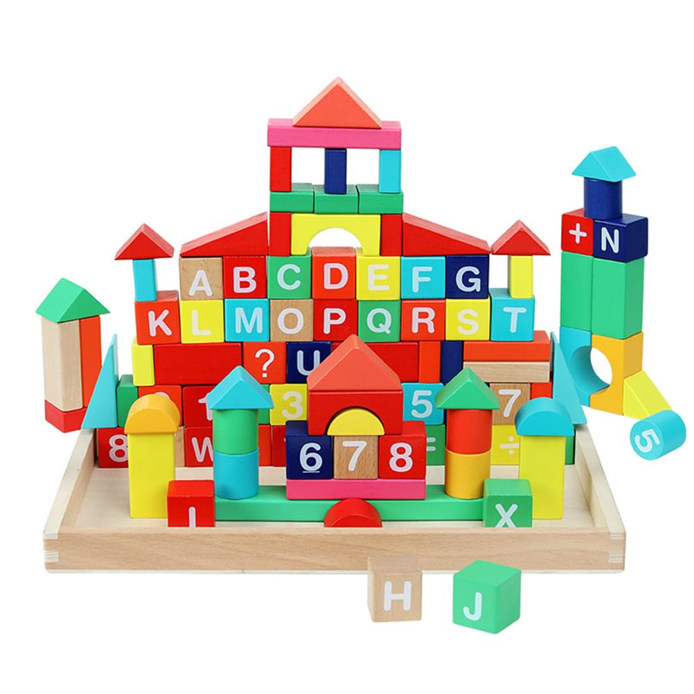 Blocchi da Costruzione con Numeri e Lettere, Blocchi Creativi Impilabili | Grandi Blocchi di Particelle, Giocattolo Cognitivo, Giocattolo per l'Apprendimento dei Numeri