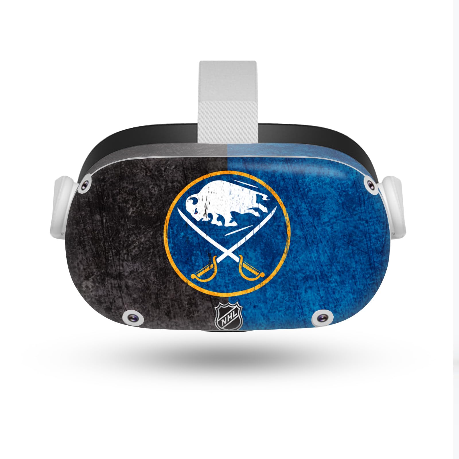 Head Case Designs Officially Licensed NHL Half Distressed Buffalo Sabres Vinyl Sticker Skin Decal Cover Compatible with Meta Quest 2