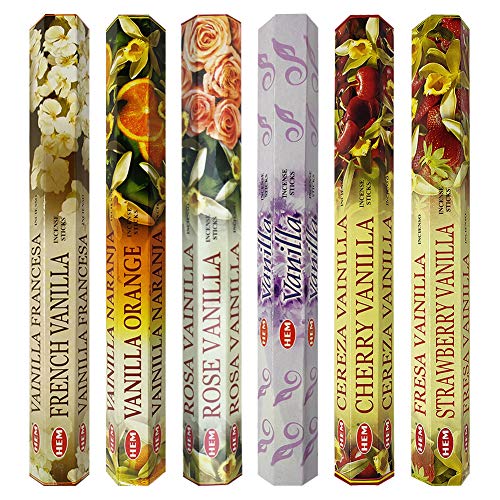 Hem Incense Sticks Variety Pack #18 And Incense Stick Holder Bundle With 6 Vanilla Fragrances #TOP1