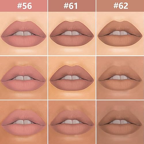 Miniatura 257 de evpct Juego de 6 delineadores de labios y lápiz labial, color rojo oscuro, malva, morado, ciruela, mate, mate, 24 horas a prueba de agua mate, 24 1