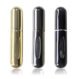3 Pack - 5 Milliliter Mini Refillable Perfume Atomizer Bottle&comma; Multicolor Perfume Spray&comma; Scent Pump Case for Traveling and Outgoing &lpar;Gold-Black-Silver&rpar;