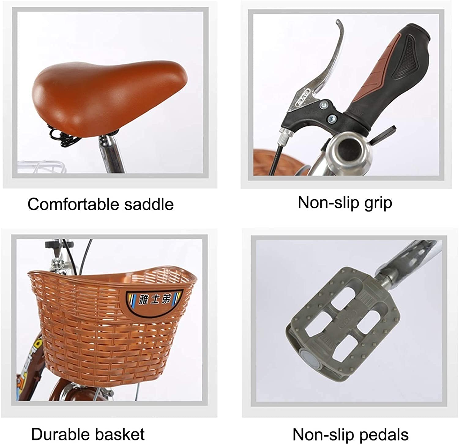 Tricicli di carico per adulti, biciclette da cruc, triciclo per adulti anziani, triciclo per adulti, 14 pollici, 3 ruote, bici a pedale, trikes, biciclette a singola velocità, con sedile posteriore e
