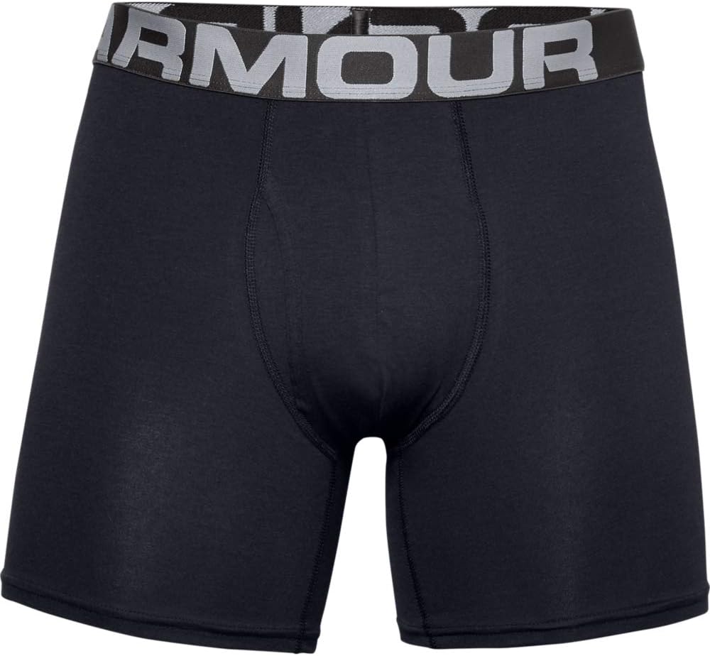 Under Armour Men's Charged Cotton 6in 3 Pack Elasticated and quick-drying sports underwear, extra-comfortable boxer briefs with 4-way stretch in a pack of 3 (pack of 1)