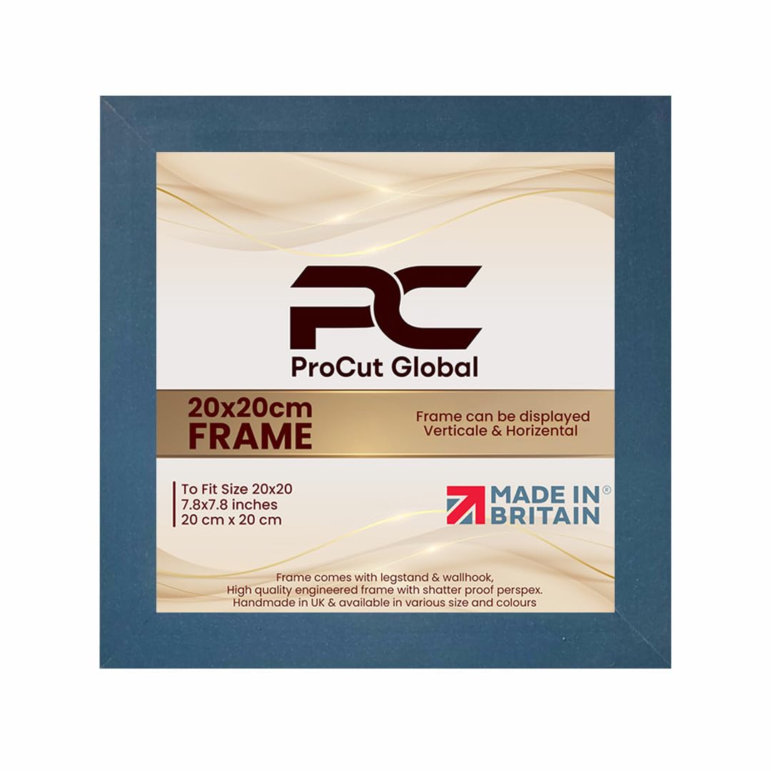 Procut Global 20X20CM Navy Blue Picture Frames – Sleek Wooden Photo Frame with Shatterproof Perspex for Wall or Tabletop – Perfect for Posters, Certificates, Prints–Multiple Sizes & Colors Available — image 1