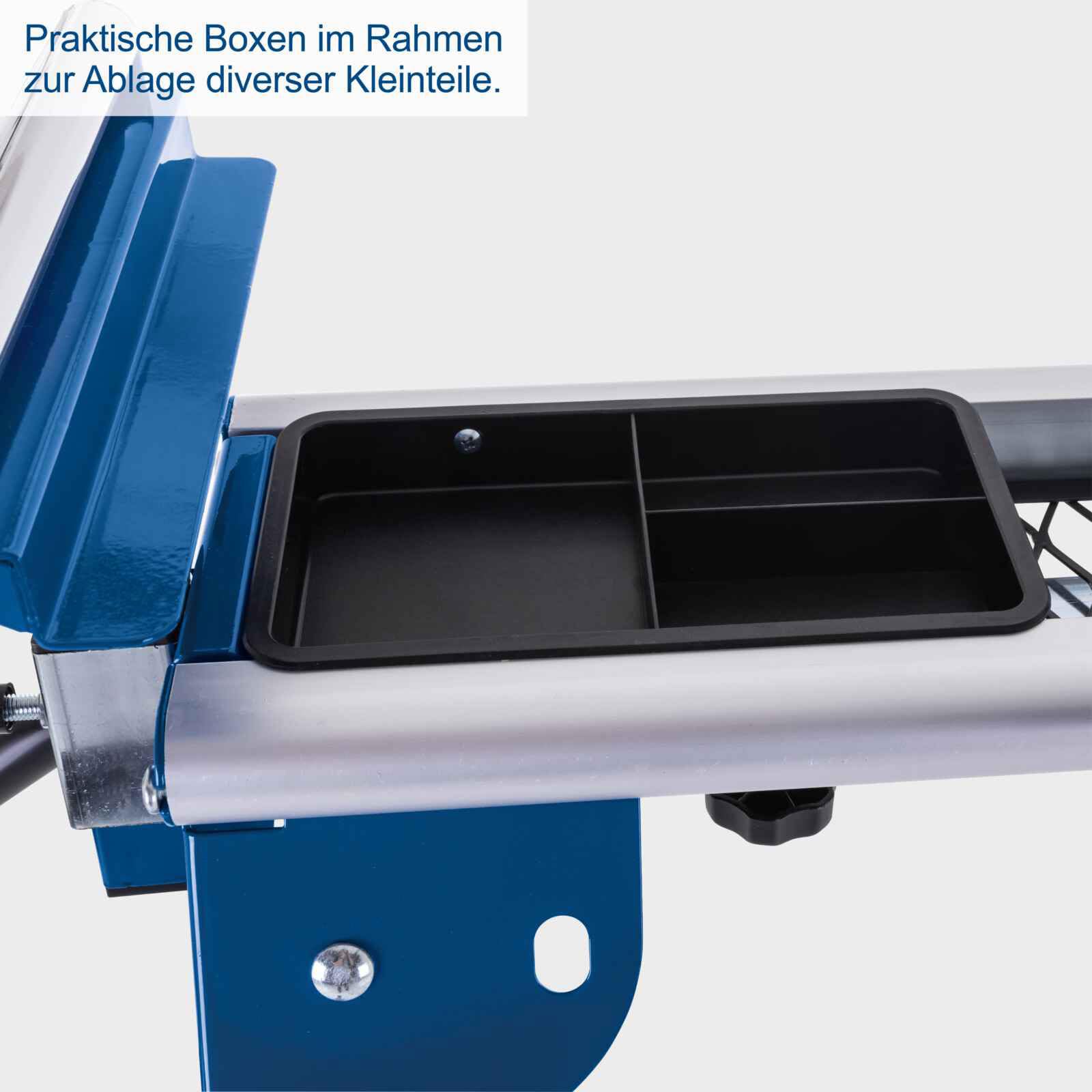 Scheppach Untergestell mit Räder | UG200 Maschinenuntergestell | Traglast max. 150kg | Auflagen ausziehbar 1090–1675mm | 955mm Arbeitshöhe | inkl. Kleinteilbehälter | Untergestell Kappsäge