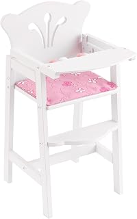 Lil' Doll Wooden High Chair, Furniture for 18-Inch Dolls, with Fabric Seat Pad