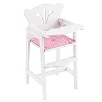 KidKraft Lil\' Doll Wooden High Chair, Furniture for 18-Inch Dolls, with Fabric Seat Pad
