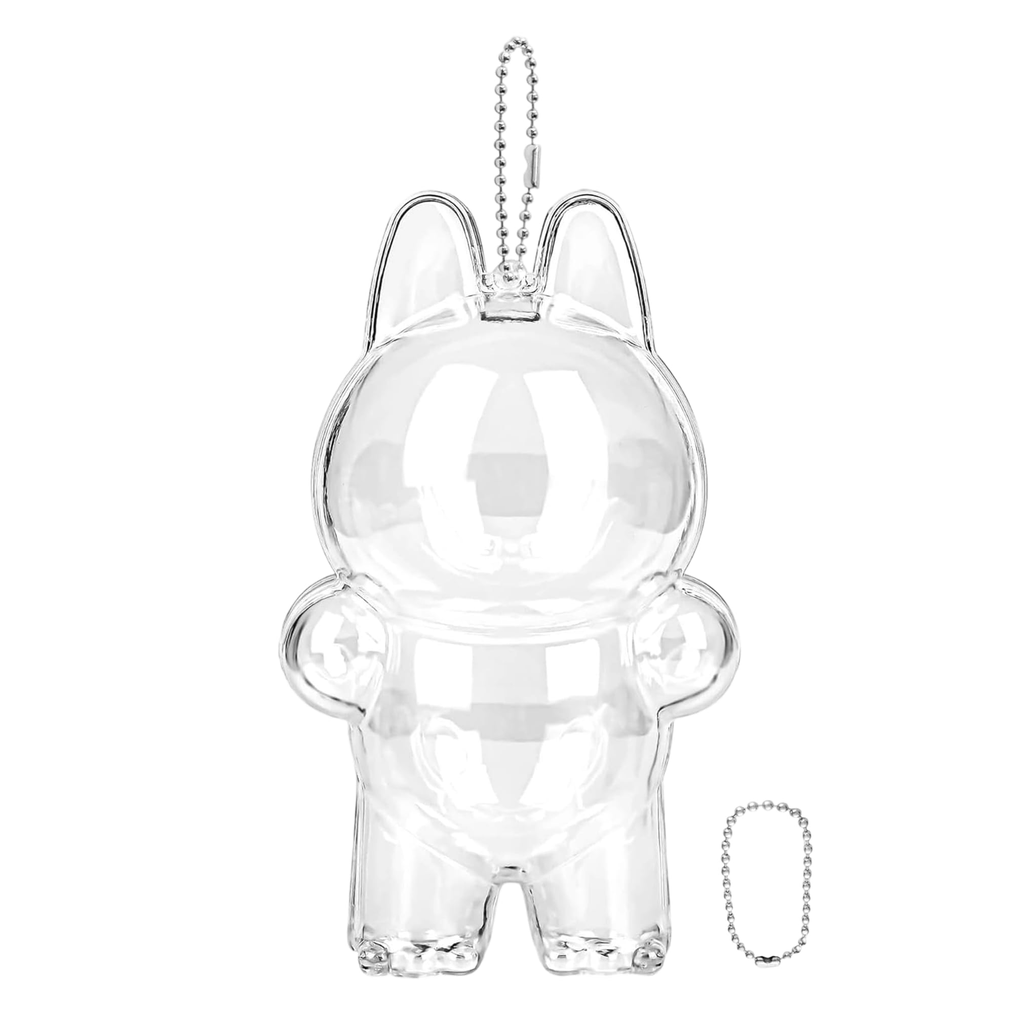 Protective Case for LABUBU The Monsters Exciting Macaron Protective Acrylic Display Case with Silicone Strap - Clear Cover for Standing Figure