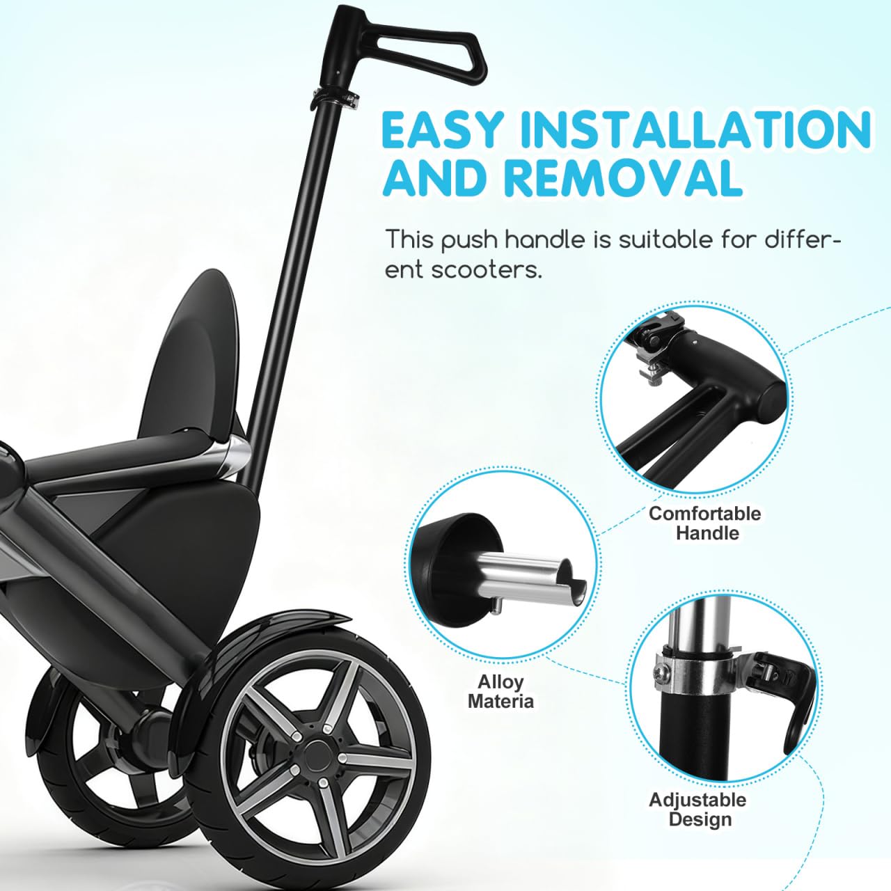 WOONEKY Empuñadura deslizante para cochecito ergonómica Robus Negro Accesorios para excursiones