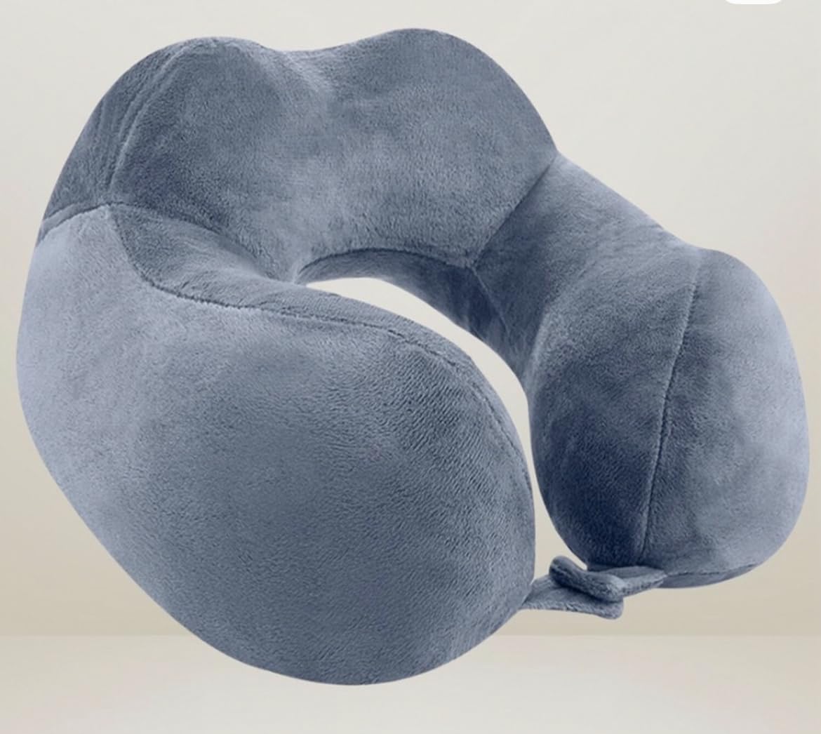 Trendzania Premium Fiber Filled Neck Pillow, Grey, Ergonomic Design with 360 Degree Head Support, Adjustable Travel Pillow-picture-24