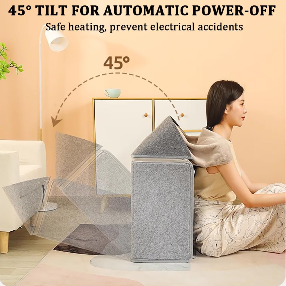 Chauffage sous Le Bureau avec Couverture Douce, Chauffage Portable pour Les Jambes, Les Pieds Et Les Genoux, Température Réglable Et Minuterie, Chauffe-Pieds Silencieux.,A