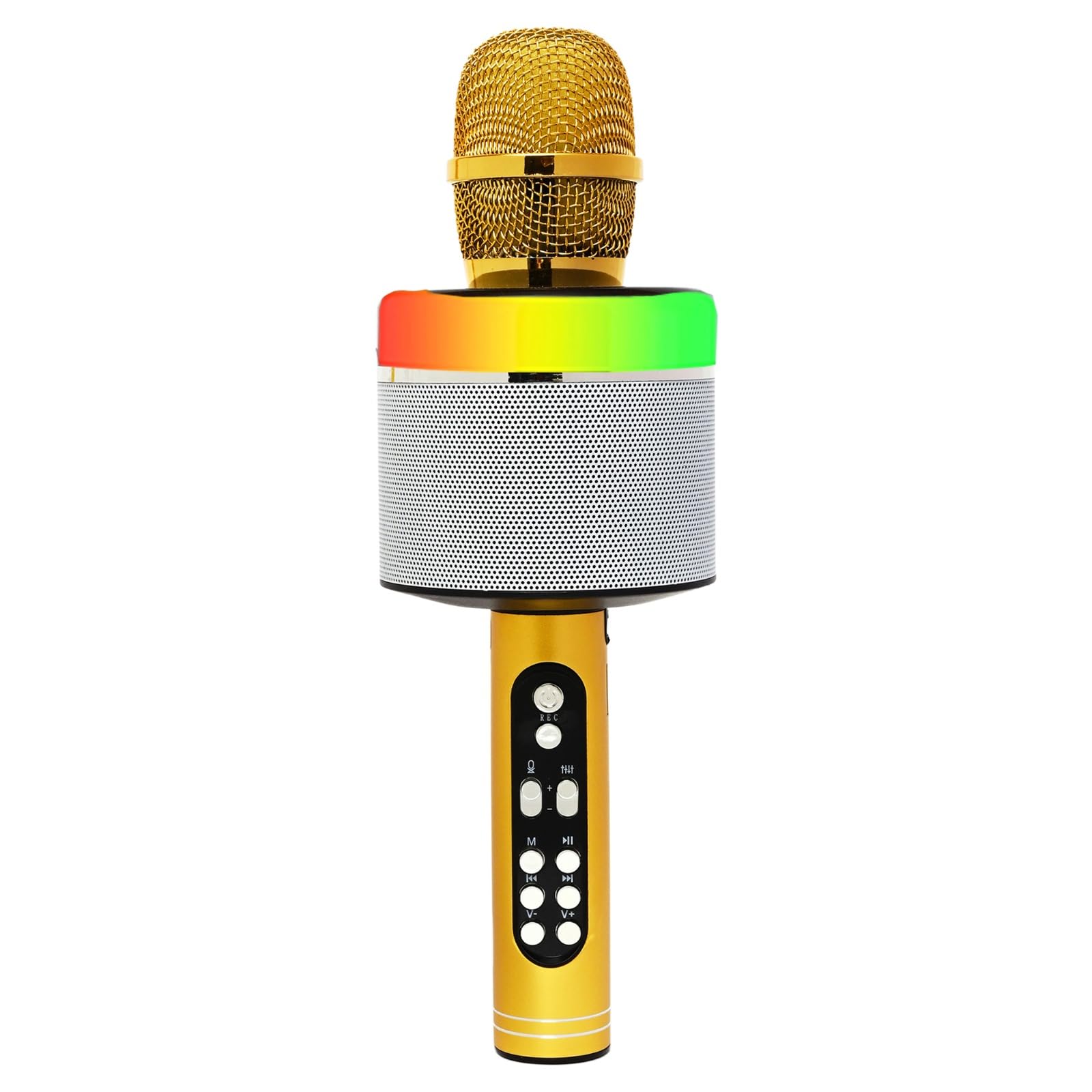 MOUSIKI™ S-088 Wireless Handheld Singing Mike Multi-Function Bluetooth Karaoke Mic with Microphone Speaker with Recording with LED Mic