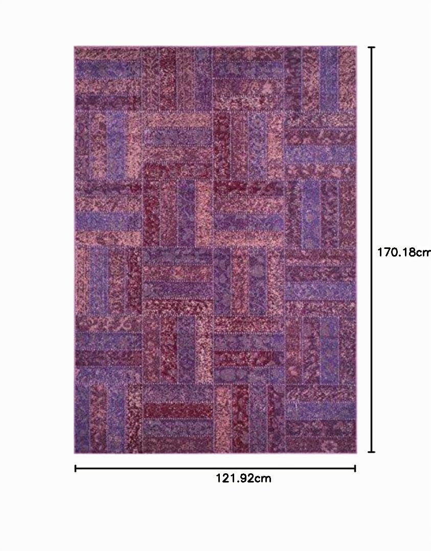 SAFAVIEH Tapis Boho Pour Salon, Salle à manger, Chambre à coucher - Monaco Collection, Tapis à poil court, Violet et Multi, 122 X 170 cm