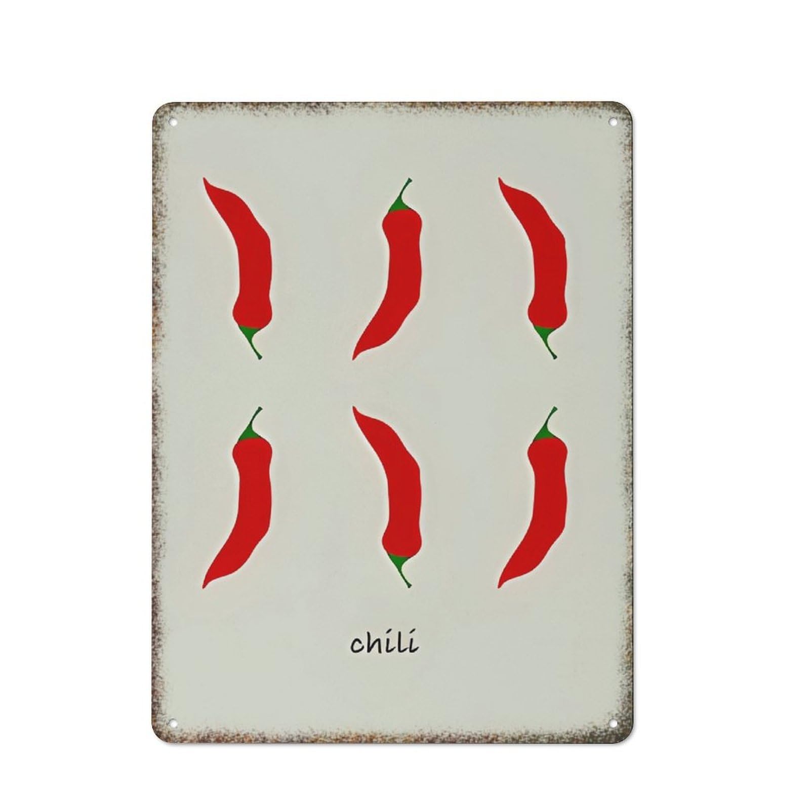 Chili Foodie Kitchen Fashion Farmhouse Fence Humor Garden Wall Tin Sign 8x12 inch
