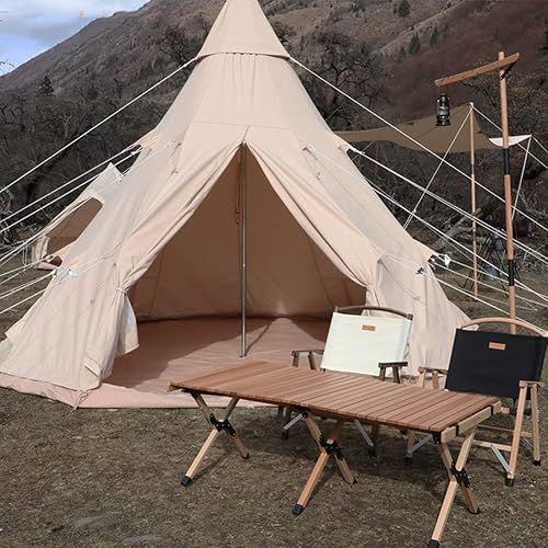 Tienda de campaña piramidal Tipi para acampar festivales senderismo al aire libre portátil impermeable indio tipi