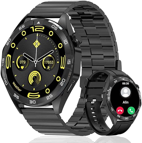 Miniatura 1 de LAKEYLOYI Men Women Fitness Tracker Bluetooth Talk Waterproof HD Display, AI Voice Assistant 24 Hours Sleep Heart Rate Monitoring Extra Long Battery