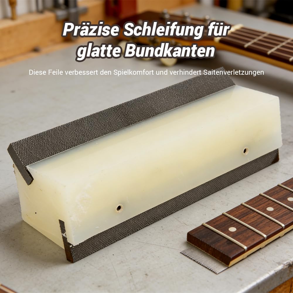 File di smussatura per chitarra Fret End Dressing, 45 ° Guitar Fret File di spigatura del bordo del file di livellamento per Fret Crown End smussato strumento liutaio(Doppio lato)
