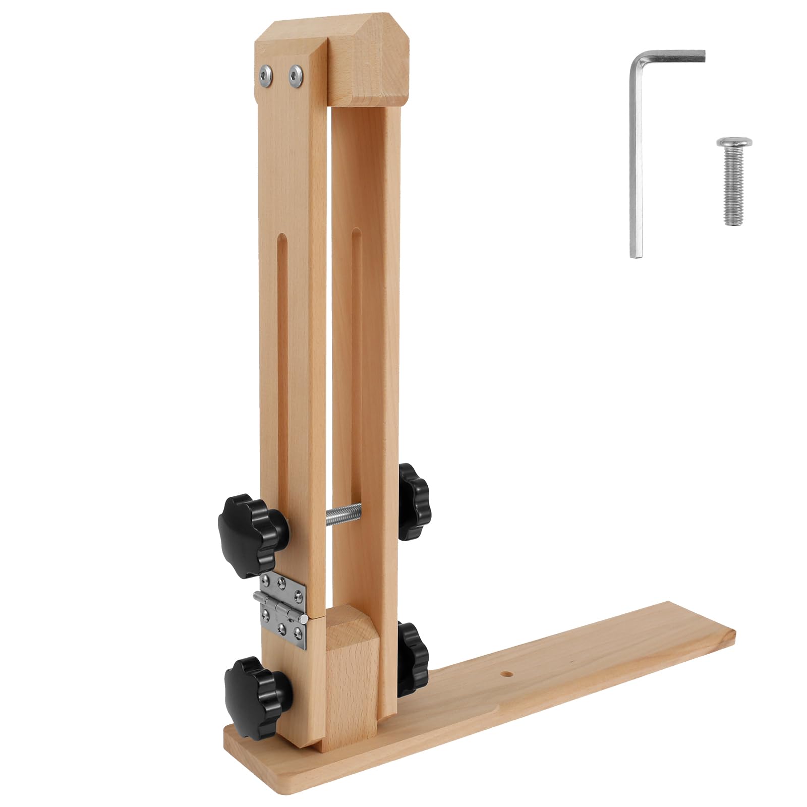 Leather Stitch Pony 180° Rotating Wood Leather Pony Foldable Table Desktop Stitching Pony Horse Clamp Adjustable Leather Sewing Pony Professional Leathercraft Stitching Pony for DIY Hand Sewing