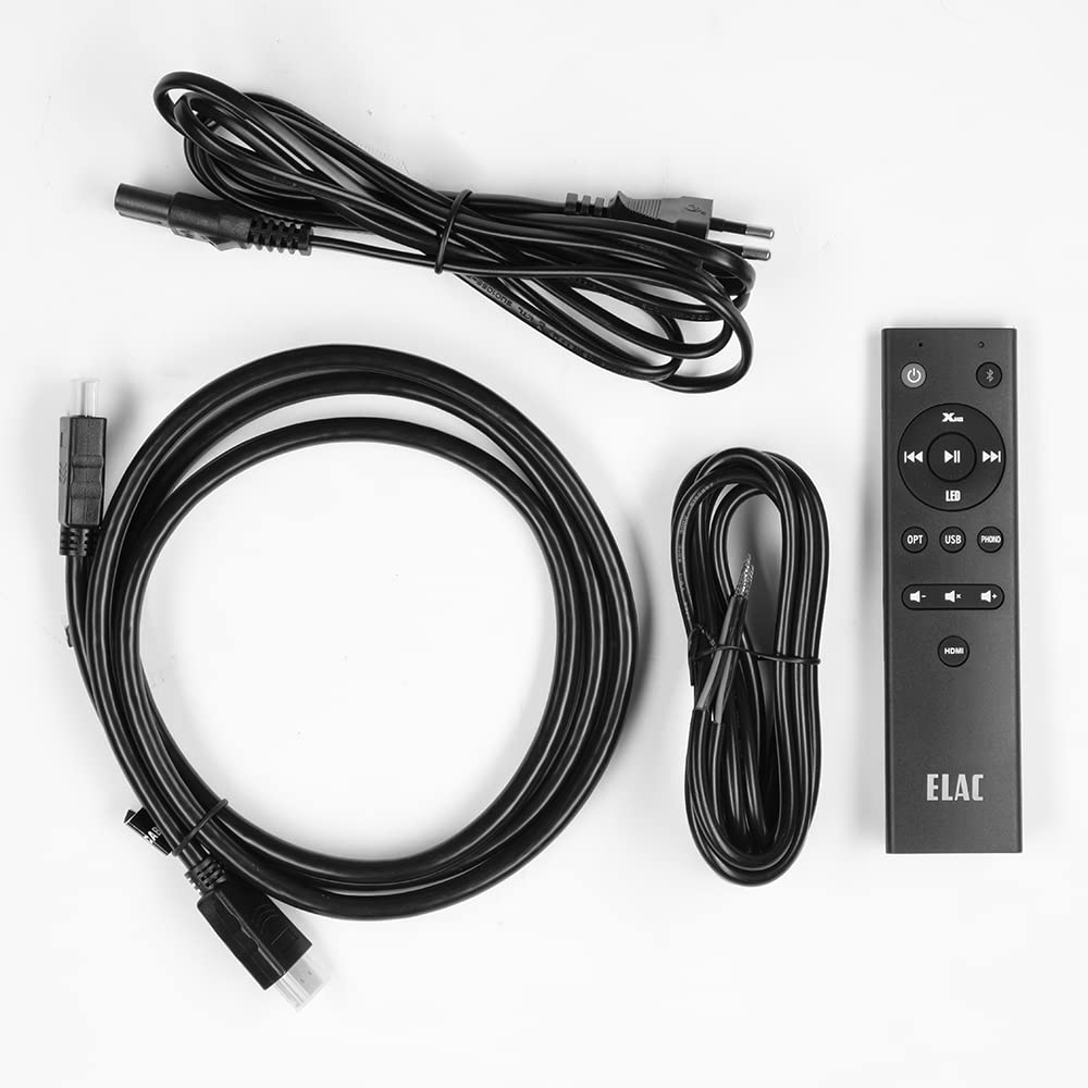 ELAC Kompakt Lautsprecher Debut ConneX DCB41, Boxen für Audiowiedergabe via HDMI, USB, Phono & Bluetooth, exzellenter Klang & hochwertiges Design, 1 Aktivlautsprecher-Set, Nussbaum