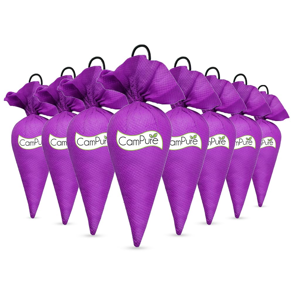 CamPure Camphor Cone (Lavender) Pack of 8-100% Organic | Air Freshener for Car, Wardrobe, Office Cabin's, Drawers, Travel Bag & Bathroom
