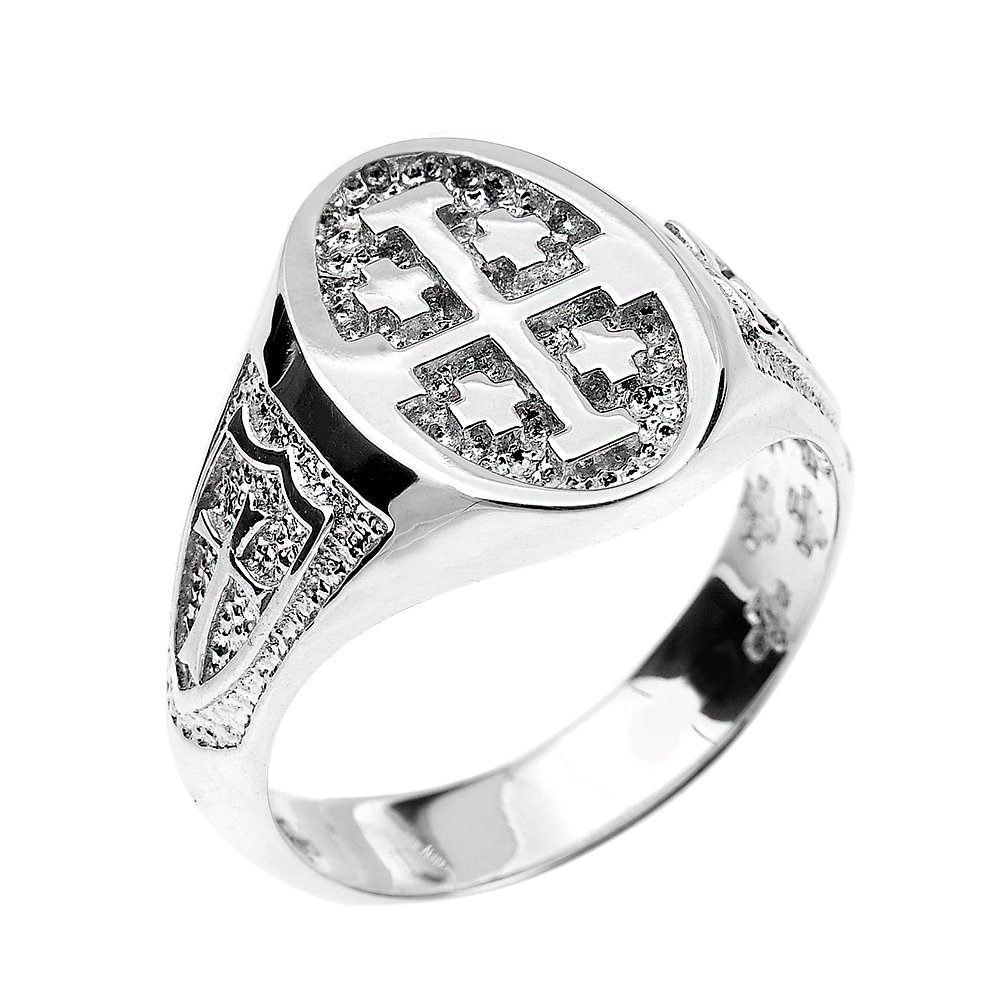 Men's Fine Jewelry 925 Sterling Silver Jerusalem Cross Ring
