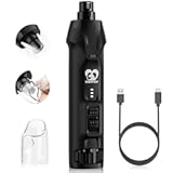 Casfuy 6-Speed Dog Nail Grinder – 50&percnt;&plus; Boost Power Dog Nail Trimmers Quiet with Dust Cap & 2 LED Lights & 2000mAh Battery & 4&period;8V Motor Electric Pet Toenail File Tool for Large Medium Small Dogs Cats