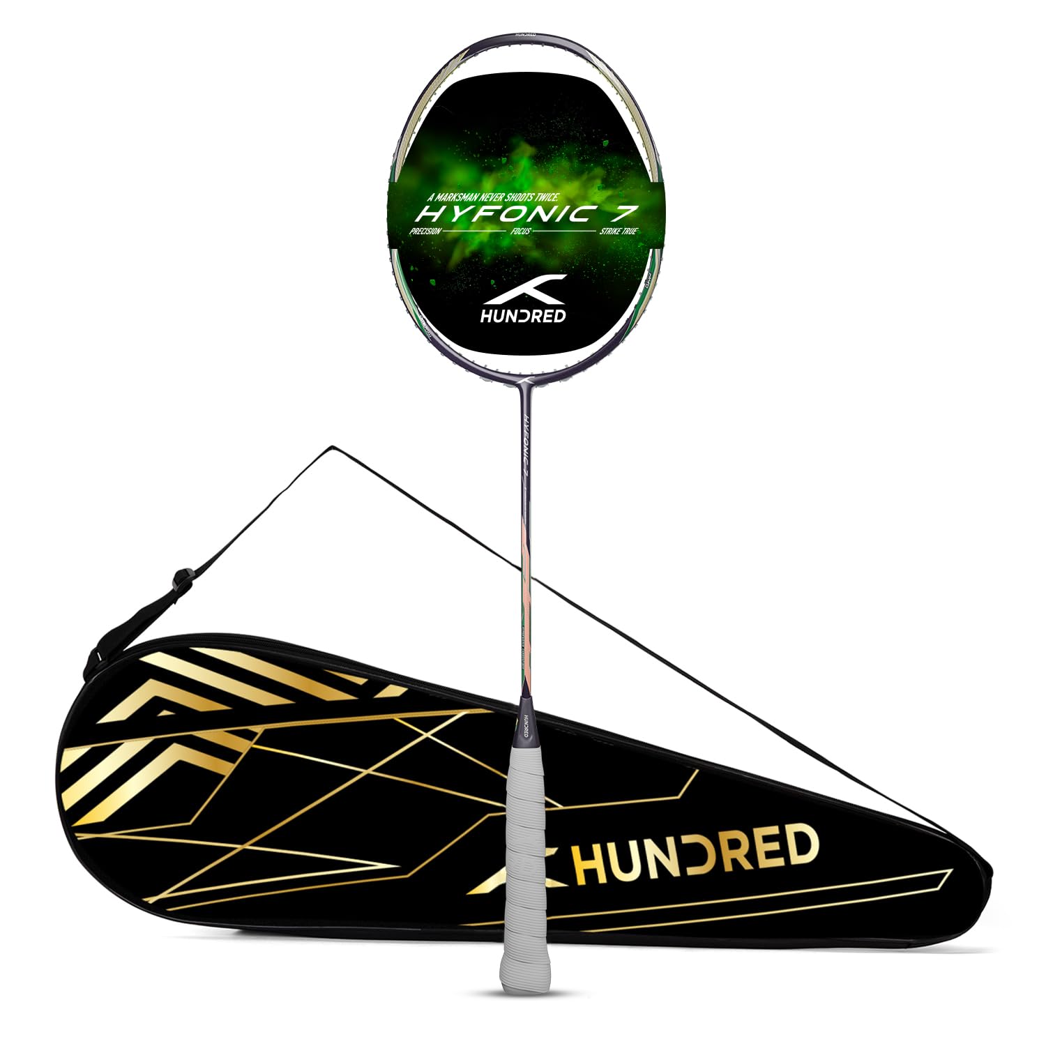 Hundred Hyfonic 7 Badminton Racket with Full Cover | ≤32 lbs | Balanced Carbon Racket | Sharp Control & Quick Maneuverability | Stable Feel & Responsive Shots-image-34