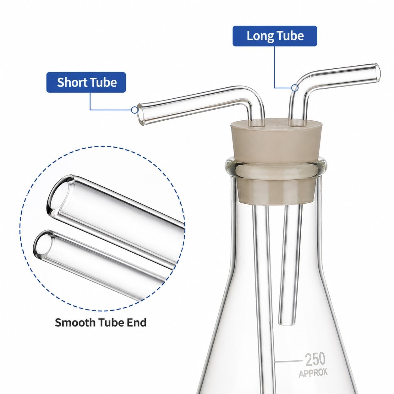 Matraz Cónico Graduado Frasco Lavador Gas Vidrio Borosilicato Químico-5000ml